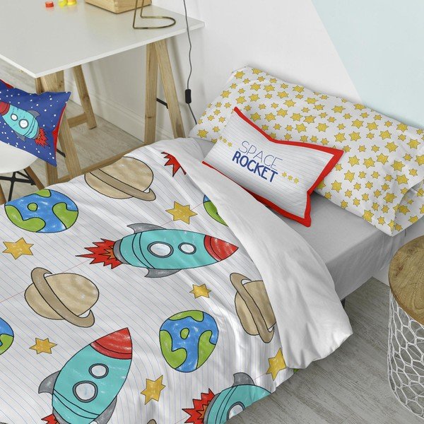 Pööratav puuvillane padjapüür, 50 x 30 cm Space Rocket - Mr. Fox-image-1