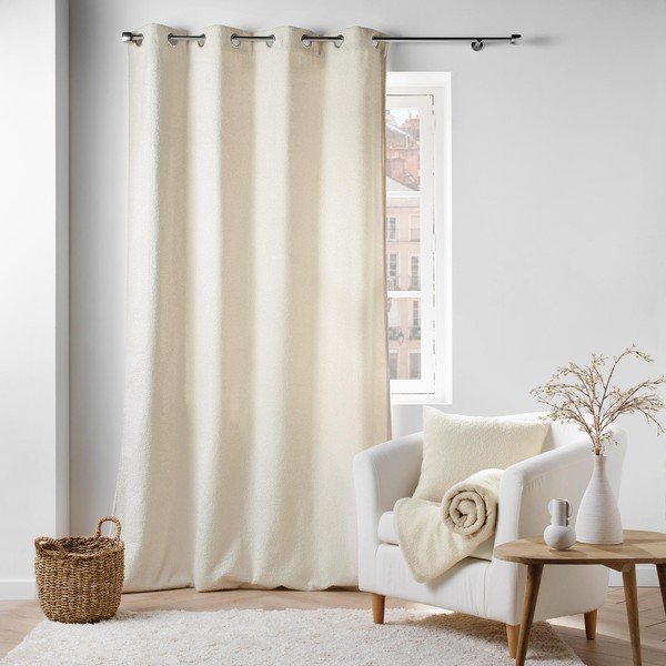 Kreem bukleekangast kardin 140x240 cm Wooly - douceur d'intérieur-image-3