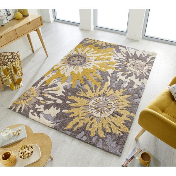 Kollane/hall vaip 160x230 cm Soft Floral - Flair Rugs-image-4