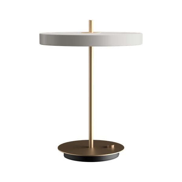Valge timmitav LED laualamp metallvarjundiga (kõrgus 41,5 cm) Asteria Table - UMAGE