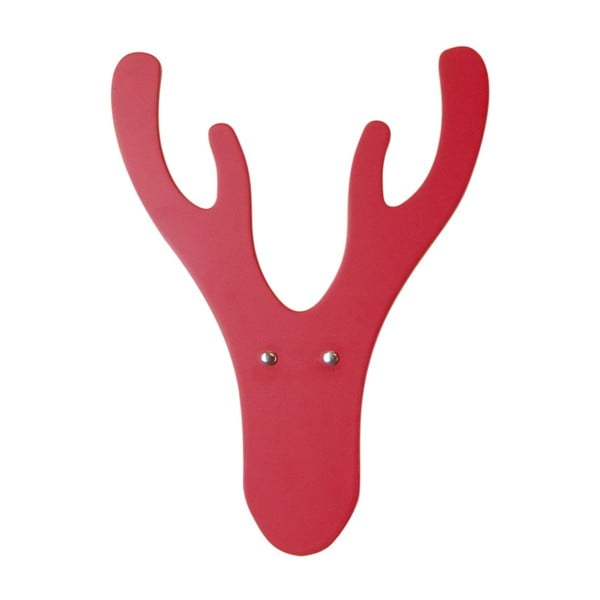 Červený nástěnný věšák Furniteam Reindeer