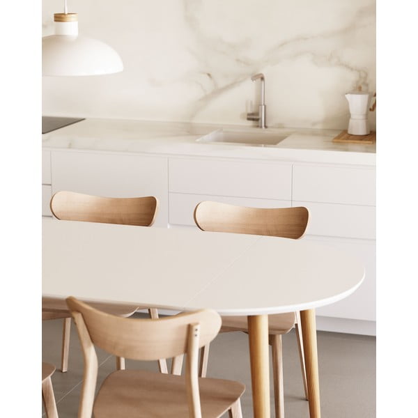 Valge ümmargune klapplaud valge lauaplaadiga ø 90 cm Oqui - Kave Home-image-3