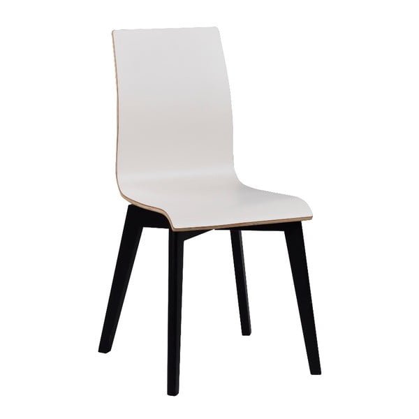 Bílá jídelní židle s černými nohami Rowico Grace