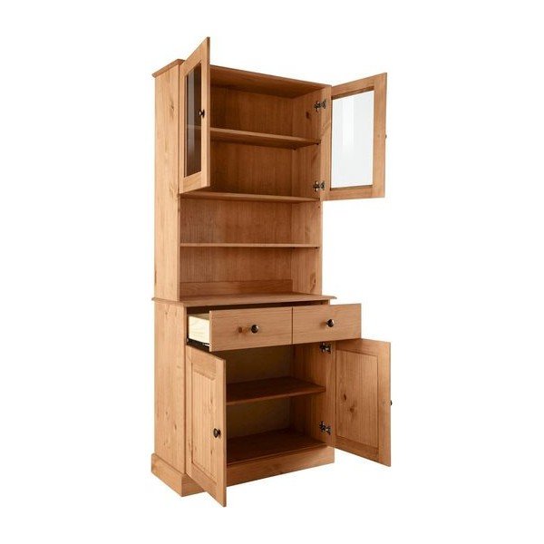 Puiduvärvi männi täispuidust kapp 80x181x34 cm Mille – Støraa-image-3