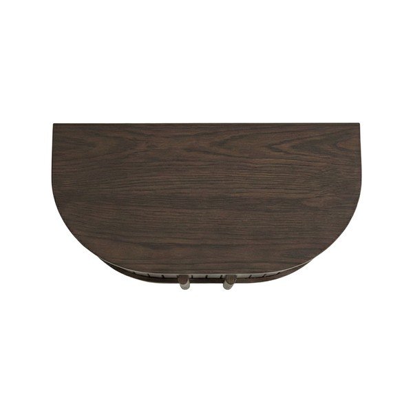 Rippuv/riiulitega öökapp tammepuust dekooriga tumedas naturaalses värvitoonis Meta - Unique Furniture-image-3