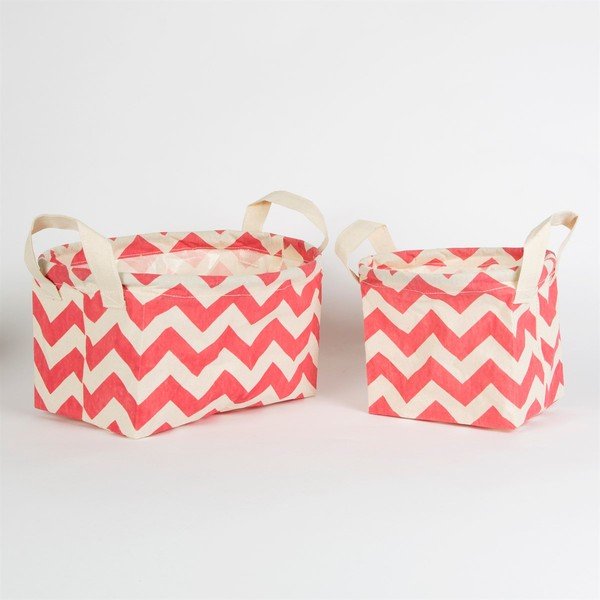 Sada 2 kusů růžových košíků Sass & Belle Chevron-image-2