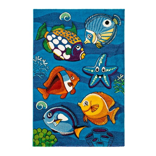 Modrý dětský koberec Universal Underwater, 120 x 170 cm