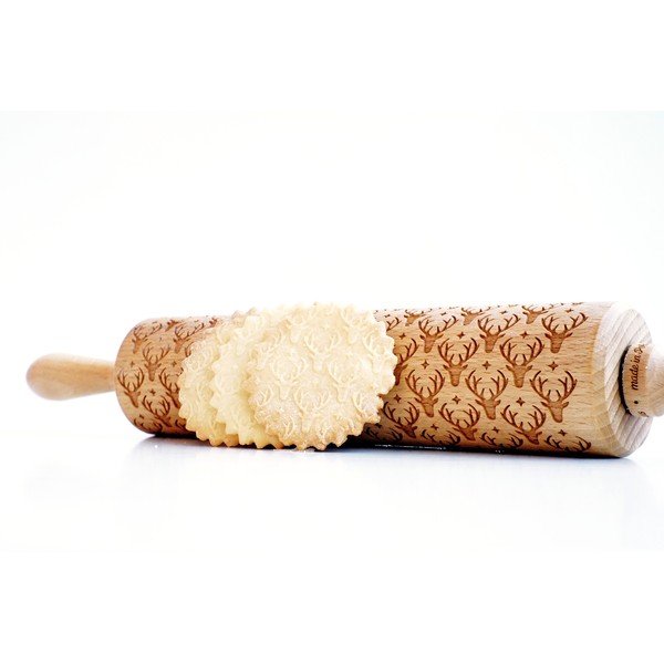 Puidust jõulukujuline tainarull Reindeer - Valek-image-2