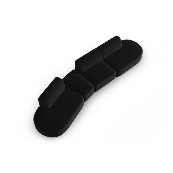 Must sametist diivan (vasak nurk) 428 cm Paolo - Milo Casa-image-1