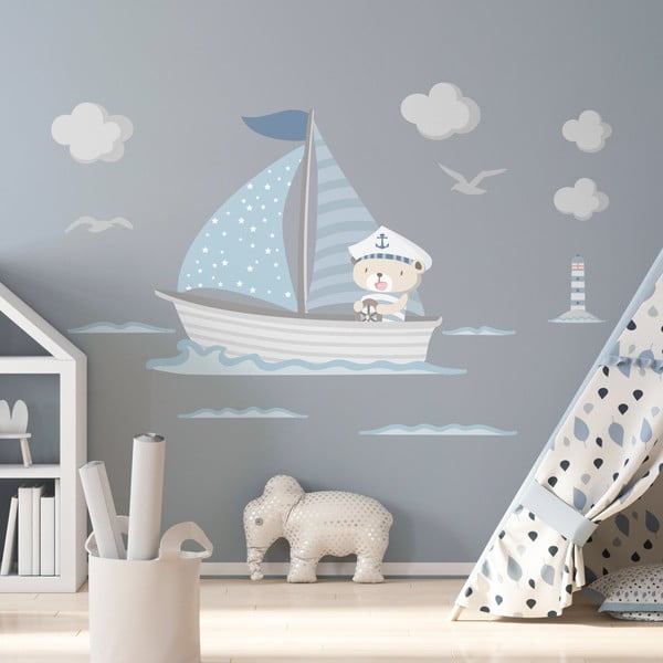 Sinised laste seinakleebised Kapten Teddy - Ambiance-image-4