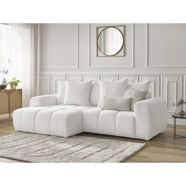 Valge bukleekangast panipaigaga nurgadiivanvoodi (vasak nurk) Roxelane - Bobochic Paris-image-4