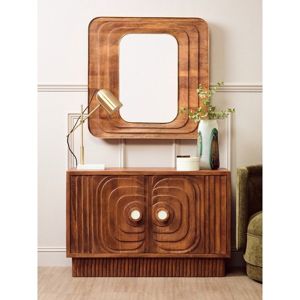 Mangopuidust kummut tumedas naturaalses värvitoonis 40x75x116 cm Sangar - Premier Housewares-image-1