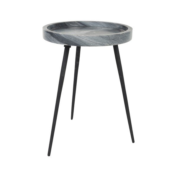 Ümmargune abilaud marmorist pealispinnaga ø 33 cm Karrara - White Label