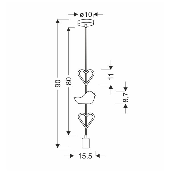 Valge ja roosa lastelamp metallist varjundiga Single - Candellux Lighting-image-2