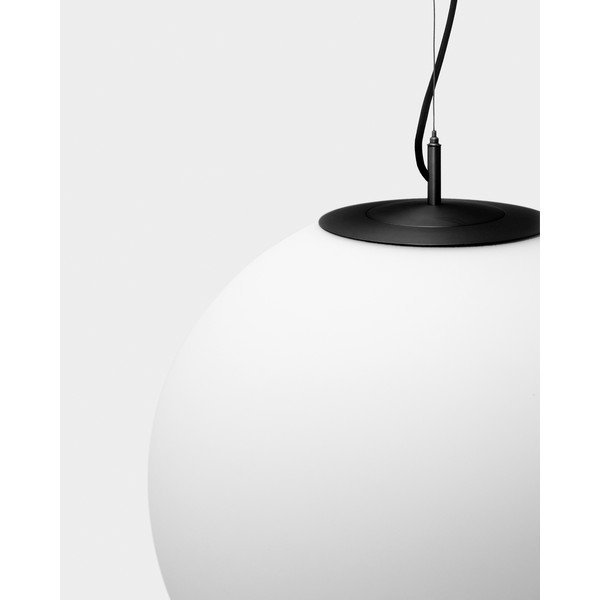 Valge/must metallist ripplamp klaasist varjuga, ø 50 cm Brisia - Kave Home-image-2
