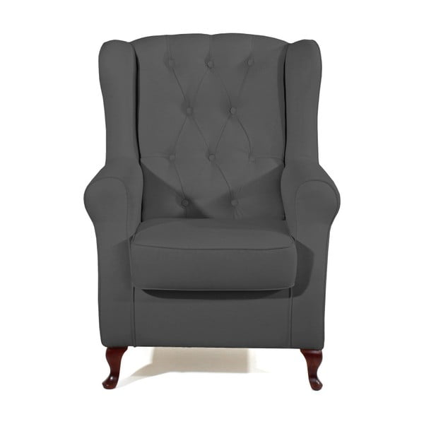 Antracitově šedé křeslo ušák Max Winzer Lex-image-2