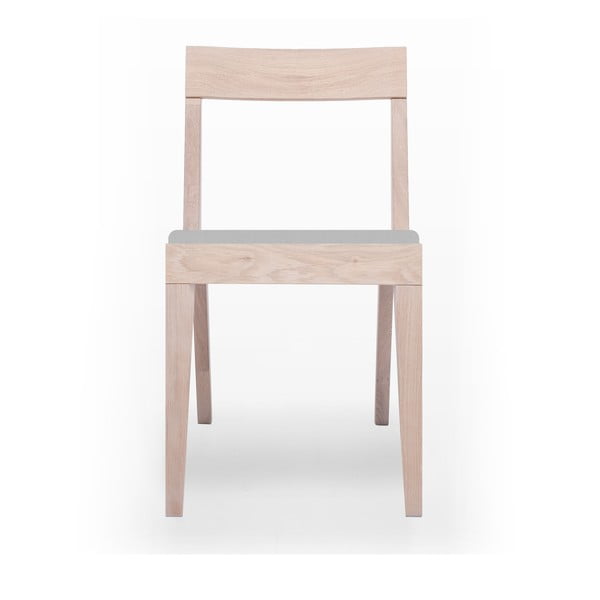 Přírodní čalouněná židle  z dubového dřeva  Another Brand Cubo Light Grey
