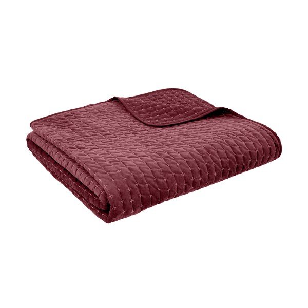 Burgundiapunane sametist tepitud voodikate 240x260 cm Attica Velvet - Bianca