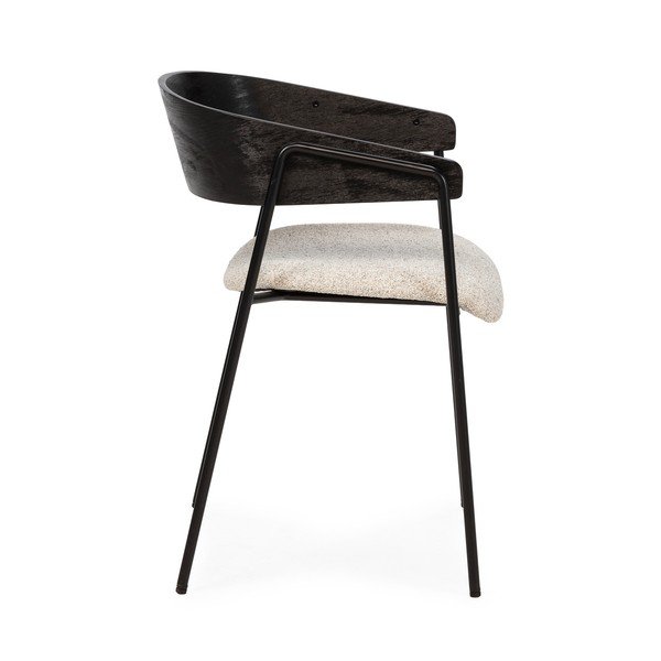 Mustad-beežid polsterdatud söögitoolid käetugedega, 2 tk komplektis Cora - MOME-image-3