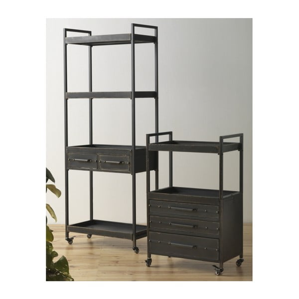 Must metallist kapp 3 sahtli ja riiuliga Gerome - Geese-image-1