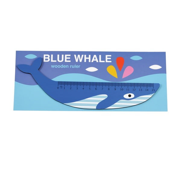 Vaala kujuline puidust joonlaud Blue Whale - Rex London