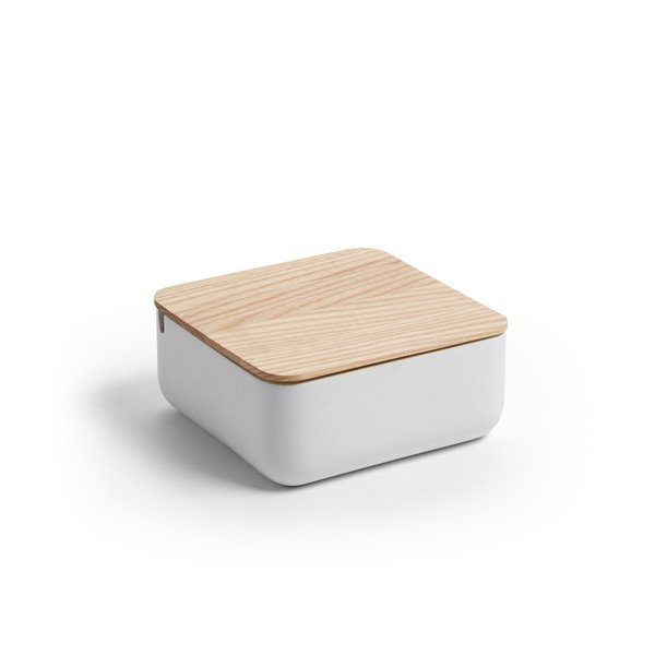 Bílý úložný box z jasanového dřeva La Forma Mackie