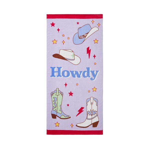 Lilla puuvillane frotee-rannarätik 76x160 cm Howdy Cowgirl - Sassy B