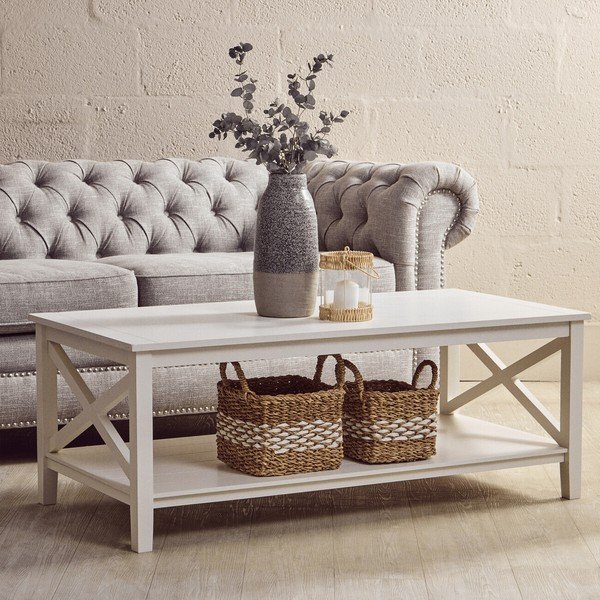 Valge kohvilaud 60x120 cm Heritage - Premier Housewares-image-1