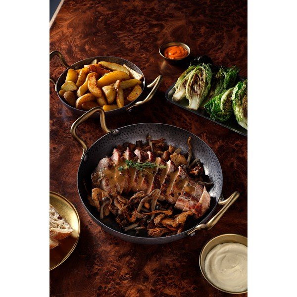 Hõbedane metallist serveerimistaldrik ø 24 cm Serve - BonBistro-image-1