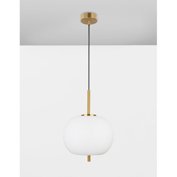 Valge/messingvärvi klaasist ripplamp ø 30 cm Lato - Nova Luce-image-4