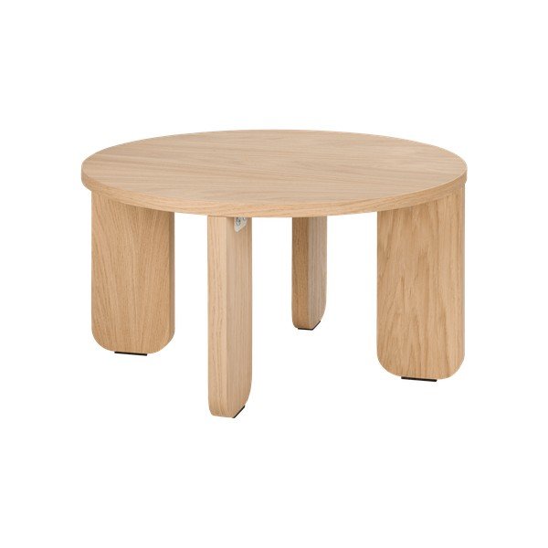 Ümmargune kohvilaud naturaalse tammepuust pealispinnaga, läbimõõduga 55 cm Kuvu - noo.ma