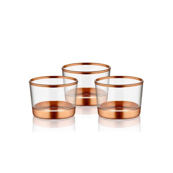 3 pritsiklaasi komplekt Pronks, ⌀ 8 cm Glam - Mia-image-1