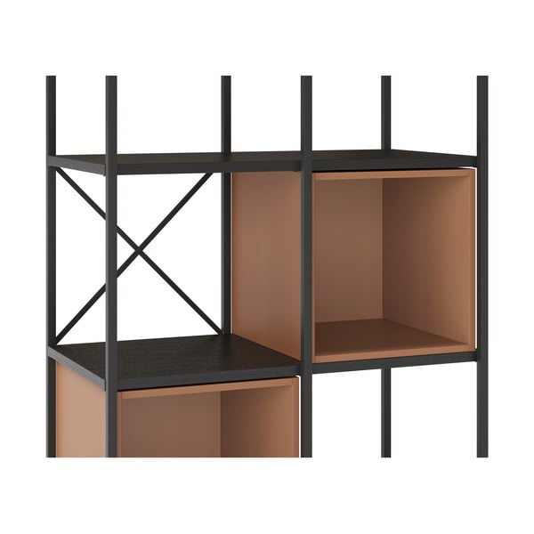 Must-tellisevärvi raamaturiiul 71x179 cm Anya - Marckeric-image-4