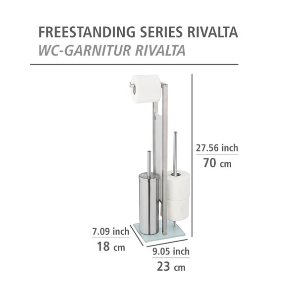 WC-paberi statiiv koos WC-harjaga Rivalta - Wenko-image-4