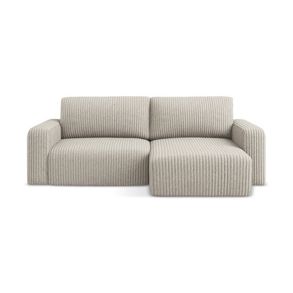 Beež velvetist diivanvoodi/panipaigaga nurgadiivan (parem nurk/diivanvoodiga) Kona - Makamii