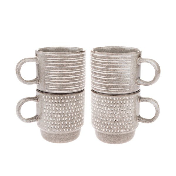 Helepruunid keraamilised tassid 4 tk komplektis 290 ml - Dakls