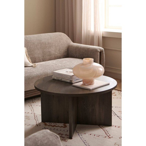 Pruun ümmargune kohvilaud MDF-ist, läbimõõduga 85 cm Poppy - Ellos Home-image-2