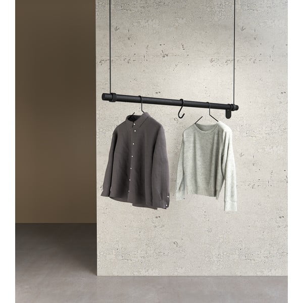 Must seinale kinnitatav tammepuidust riidenagi 110x200x4 cm Swing L - LIND DNA-image-2