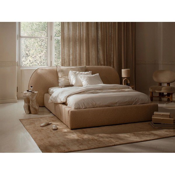 Roheline polsterdatud kaheinimesevoodi koos panipaiga ja voodipõhjaga 160x200 cm Ovalo - Micadoni-image-1