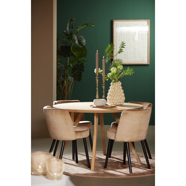 Ümmargune mangopuidust söögilaud ø 120 cm Quenza - Light & Living-image-1