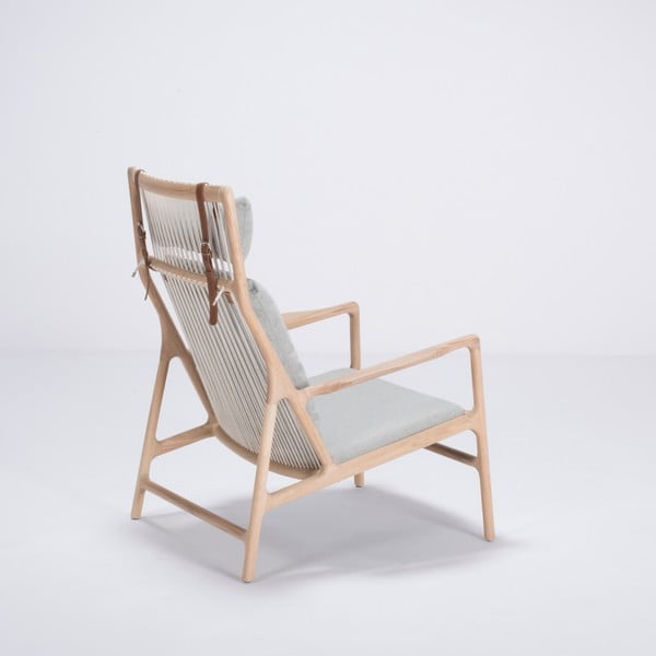 Tammepuidust tugitool sinihalli tekstiilist istmega Dedo - Gazzda-image-2