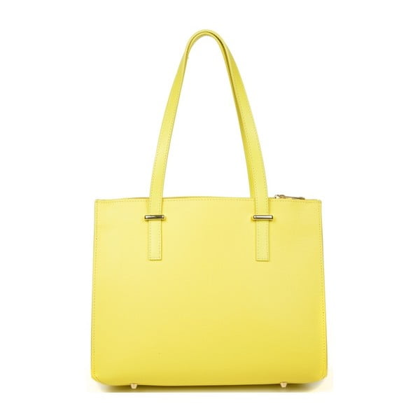 Žlutozelená kožená kabelka Luisa Vannini Allegra