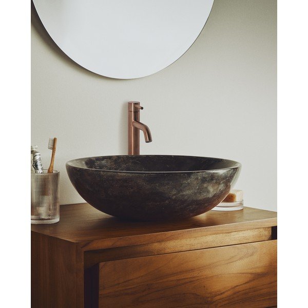 Halli kivist ümmargune kraanikauss ø 40 cm Darnen - Kave Home-image-1