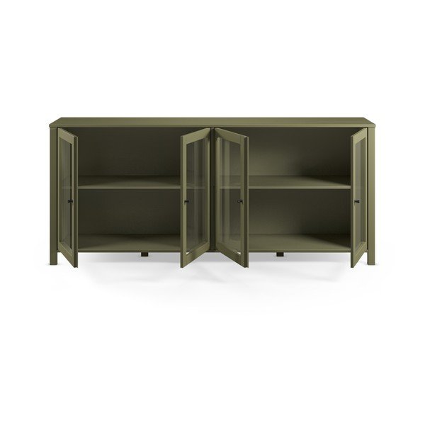 Rohelise männipuidust vitriinkapp 186x80x40 cm Alessandra - Marckeric-image-3