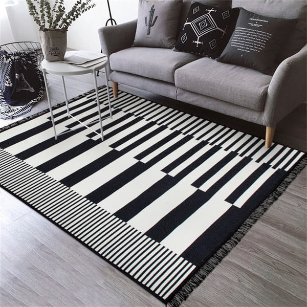 Must-valge kahepoolne vaip Klotho, 120 x 180 cm. - Cihan Bilisim Tekstil-image-3