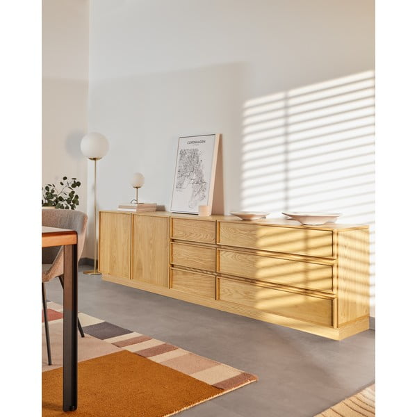 Põrandavalgusti kuldset värvi klaasist lambivarjundiga (kõrgus 150 cm) Mahala - Kave Home-image-2