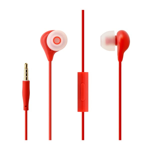 In-ear sluchátka s mikrofonem FIXED EGG1, červená
