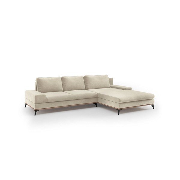 Sametkattega beež nurgadiivan , paremas nurgas Astre - Windsor & Co Sofas-image-2