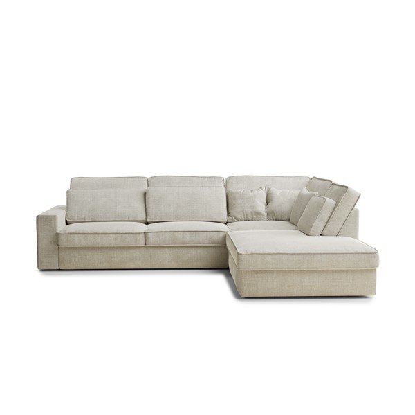 Hallikasbeež šenill-nurgadiivan (parempoolne/L-kujuline) Kirou - Maison de Rêve