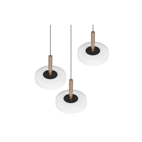 Must-valge-kuldne dimmerdatav LED rippvalgusti klaasist varjuga ø 35 cm Celeste - Trio-image-4